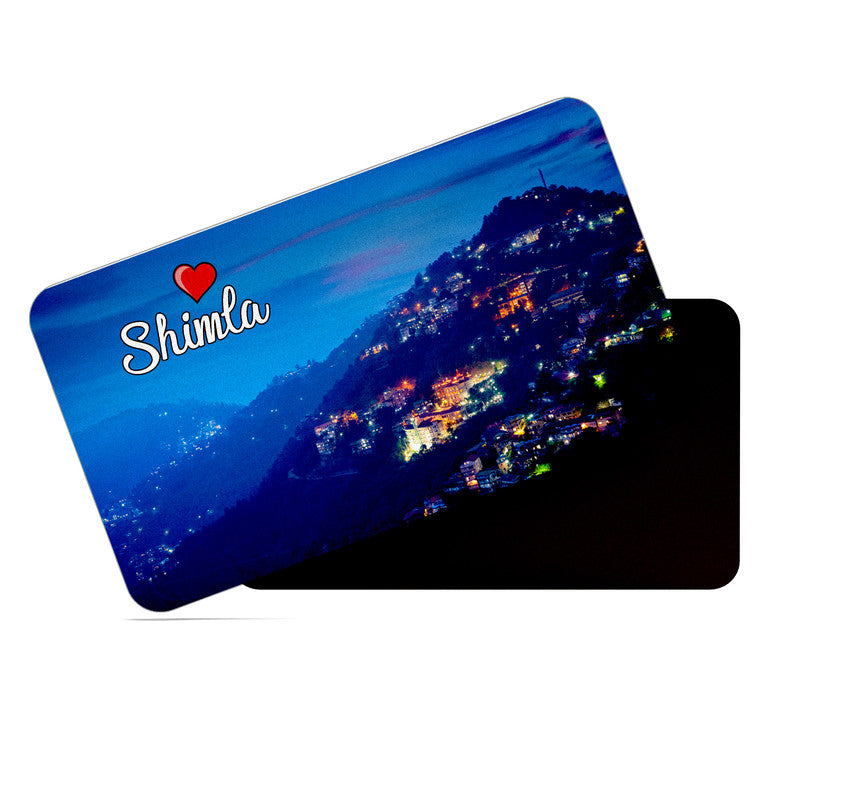 dhcrafts Rectangular Rubber Fridge Magnet / Magnetic Card Multicolor Himachal Pradesh Shimla D1 Design Pack of 1 (8.6cm x 5.4cm)